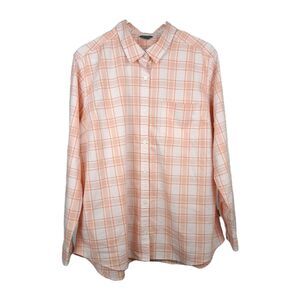 Eddie Bauer Button Up Shirt Women Size XL Hiking Activewear Lightweight LS